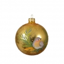 dekor-glaskugeln-8cm-gold-matt-mit-bunten-vogel-auf-tannenzweigen-6-stueck