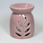 Preview: duftlampe-keramik-blaetter-rosa-12cm-hoch