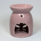 Preview: duftlampe-keramik-blaetter-rosa-12cm-hoch