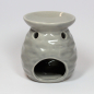 Preview: duftlampe-keramik-wellen-taupe-12cm-hoch