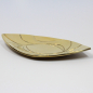Preview: kerzenteller-blattform-messing-goldfarben-21x11cm