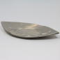 Preview: kerzenteller-blattform-messing-silberfarben-21x11cm