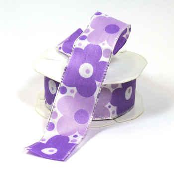 Deko-Band-flower-power-pink-40mm-drahtkanten-rolle-mit-17m