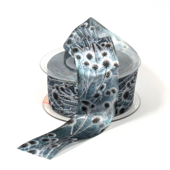 Deko-Band-kugeldistel-blaugrau-40mm-drahtkanten-rolle-mit-25m
