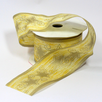 Deko-Band-zarte-Goldsterne-60mm-drahtkanten-rolle-mit-20m