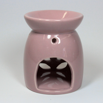 Preview: duftlampe-keramik-blaetter-rosa-12cm-hoch