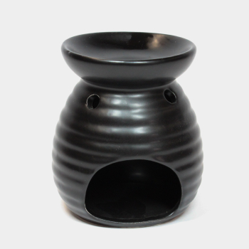 Preview: duftlampe-keramik-ringe-schwarz-12cm-hoch