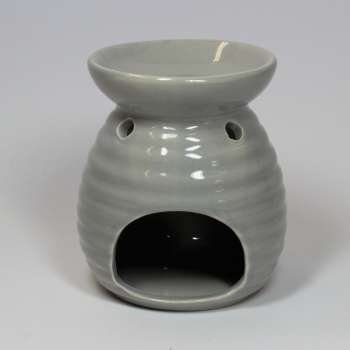 Preview: duftlampe-keramik-ringe-taupe-12cm-hoch