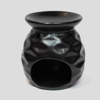 Preview: duftlampe-keramik-wellen-schwarz-12cm-hoch