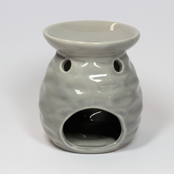 Preview: duftlampe-keramik-wellen-taupe-12cm-hoch