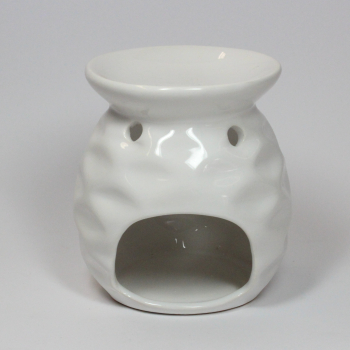 Preview: duftlampe-keramik-wellen-weiss-12cm-hoch
