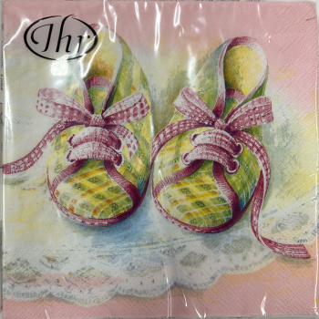 papier-lunch-serviette-baby-shoes-rose-von-ihr-pakung-mit-20-stueck