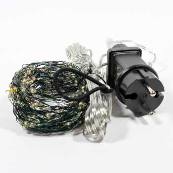 Preview: led-baumbeleuchtung-punkte-an-gruenen-draehten-408-lichter-farbton-warm-weiss