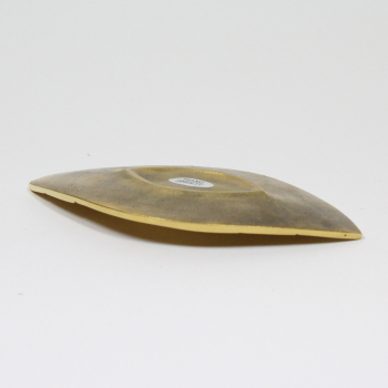Preview: kerzenteller-blattform-messing-goldfarben-14x8cm