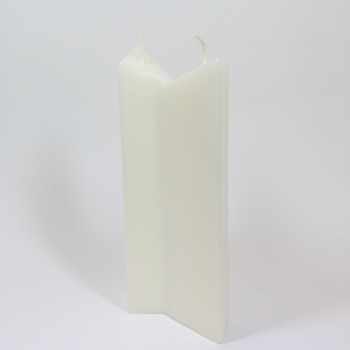 kerzenrohling-zwei-dreiecke-weiss-22x12x4,5cm