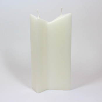 Preview: kerzenrohling-zwei-dreiecke-weiss-22x12x4,5cm
