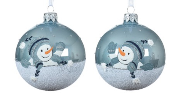 dekor-glaskugeln-8cm-nebelblau-emaille-mit-schneemann-6-stueck