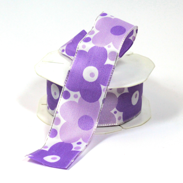 Deko-Band-flower-power-pink-40mm-drahtkanten-rolle-mit-17m