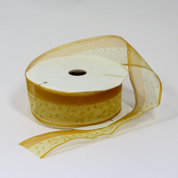 Deko-Organzaband-ranken-gelb-40mm-rolle-mit-19m