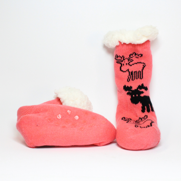 2-kinder-huettensocken-hellrot-abs-sohle-hirsch-motive