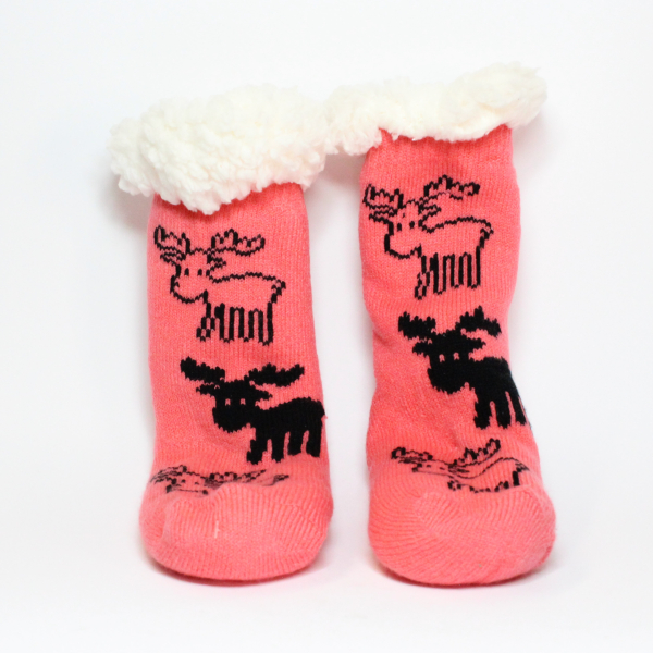 2-kinder-huettensocken-hellrot-abs-sohle-hirsch-motive