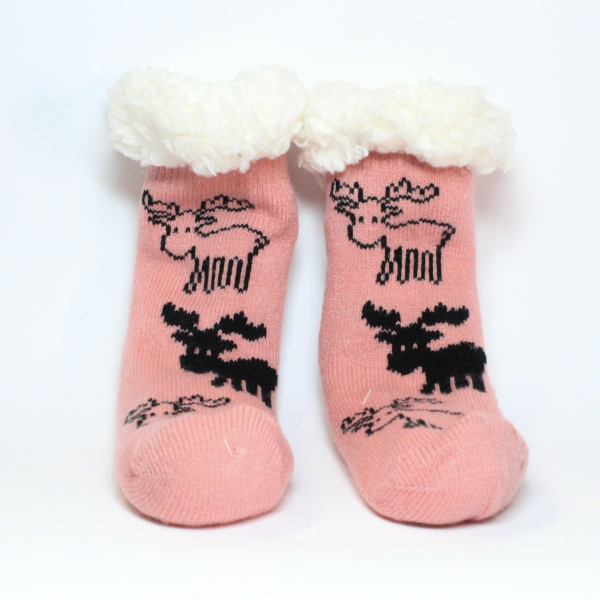 2-kinder-huettensocken-orange-abs-sohle-hirsch-motive