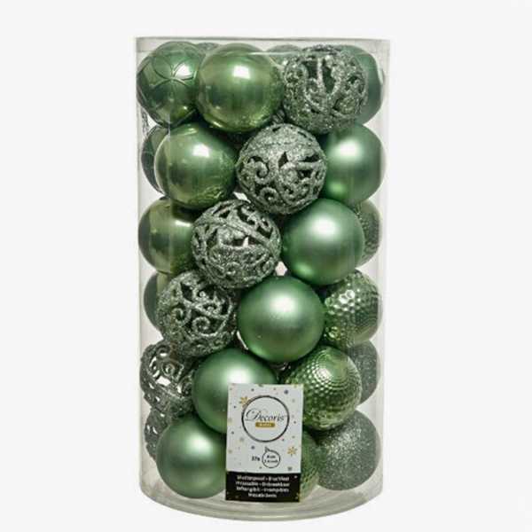 kunststoff-kugel-sortiment-salbeigruen-6-cm-37-stueck