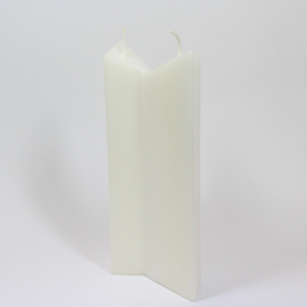 kerzenrohling-zwei-dreiecke-weiss-22x12x4,5cm